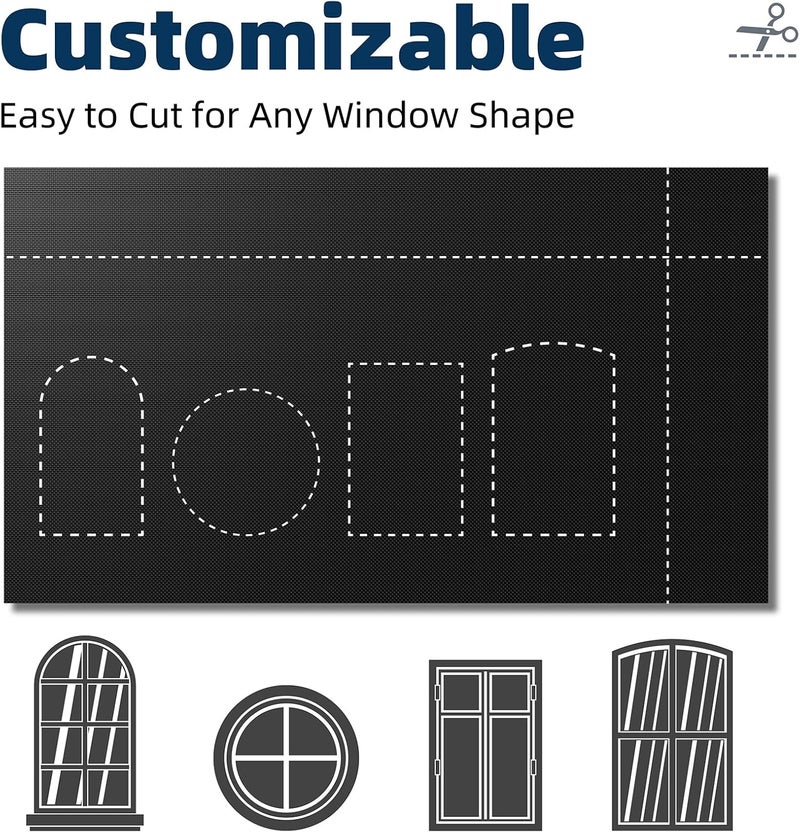 NIGHTON 100% Blackout Curtains for Bedroom, No Drill Black out Blinds With Upgraded Hook and Loop Tape, Portable Blackout Curtains for Window Cover Baby Nursery,Travel,RV- 1 Panel Black 56''W x 78'' L - Image 5